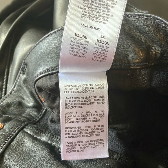 Mother Faux Leather High-Waisted Rider Ankle Women’s Size 27 Black Cropped Pants - Picture 13 of 16